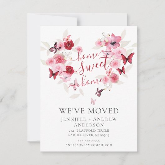 引っ越しましたピンクのフローラ移動のお知らせ 招待状 (正面)