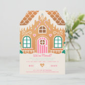 引っ越しましたピンクジンジャーブレッド引っ越し祝いパーティー 招待状 (スタンド正面)