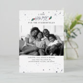 引っ越しましたファミリークリスマスホリデーズムービング 箔シーズンカード (立ち正面)