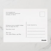 引っ越しましたファミリークリスマス移動バラ金ゴールド 箔シーズンポストカード (裏面)