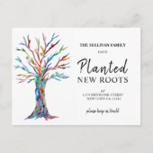 引っ越しましたファミリーツリーの発表葉書 案内ポストカード (正面)