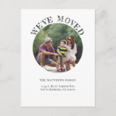 引っ越しましたファミリ写真の新しい住所はがき ポストカード (正面)