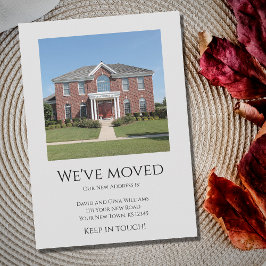 引っ越しましたフォトシンプルグレー移動 案内状