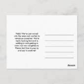 引っ越しましたフォトポストカード – Hello New Neighbors ポストカード (裏面)