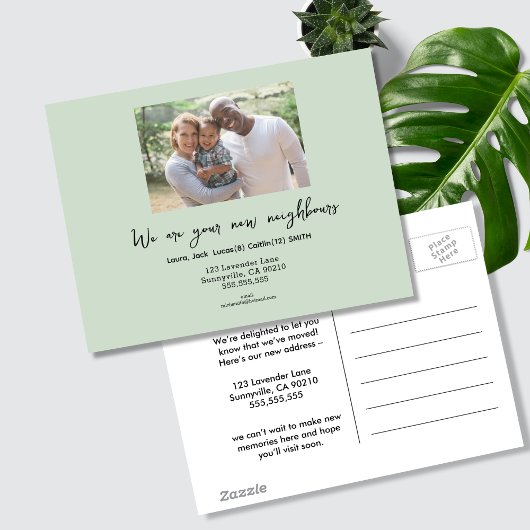 引っ越しましたフォトポストカード – Hello New Neighbors ポストカード