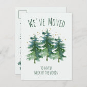 引っ越しましたフォレストマウンテンパインズウォーターカラー 案内ポストカード (正面/裏面)