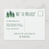 引っ越しましたフォレストマウンテンパインズウォーターカラー 案内ポストカード (裏面)