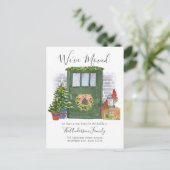 引っ越しましたフロントドアクリスマスホリデームービング 案内ポストカード (スタンド正面)