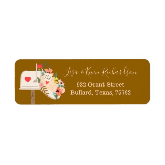 引っ越しましたフローラと緑のメールボックスの新しいアドレス ラベル (正面)