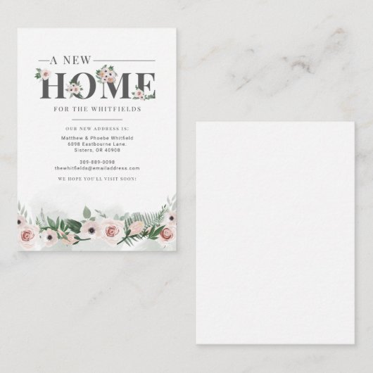 引っ越しましたフローラの移動のモダン変更 ノートカード (正面/裏面)