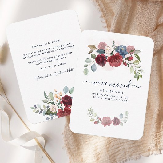 引っ越しましたフローラの移動アドレスのお知らせ ノートカード