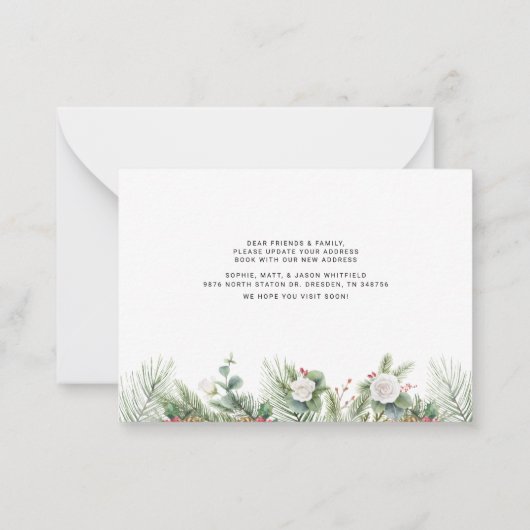 引っ越しましたフローラの移動アドレス ノートカード (裏面)
