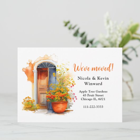 引っ越しましたフローラオレンジフラワードア 案内状 (スタンド正面)