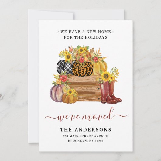 引っ越しましたフローラカボチャひまわり秋移動 案内状 (正面)