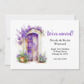 引っ越しましたフローラパープルラベンダードア 案内状 (正面)