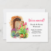 引っ越しましたフローラピンクチューリップドア 案内状 (正面)