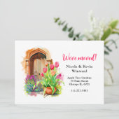 引っ越しましたフローラピンクチューリップドア 案内状 (スタンド正面)