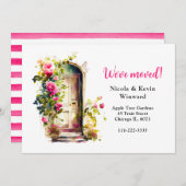 引っ越しましたフローラピンクローズドア 案内状 (正面/裏面)