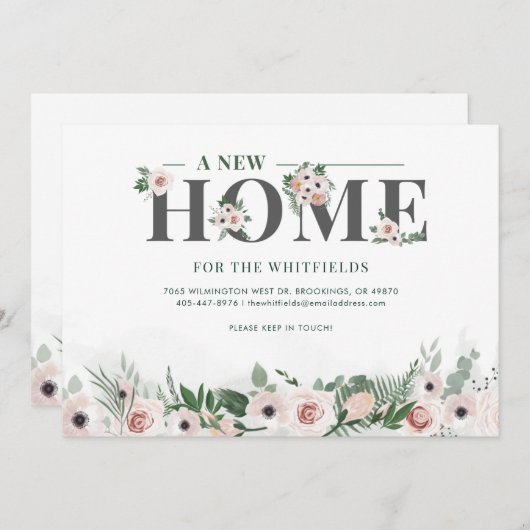 引っ越しましたフローラファミリの移動 案内状 (正面/裏面)