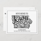 引っ越しましたフローラマンダラアイオワ州 案内ポストカード (正面/裏面)