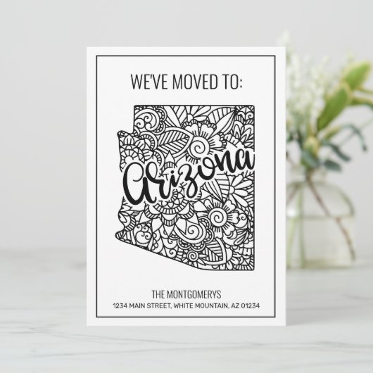 引っ越しましたフローラマンダラアリゾナ州ニューホーム 案内状 (スタンド正面)