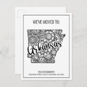 引っ越しましたフローラマンダラアーカンソー州ニューホーム 案内ポストカード (正面/裏面)