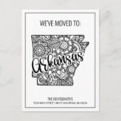 引っ越しましたフローラマンダラアーカンソー州ニューホーム 案内ポストカード (正面)