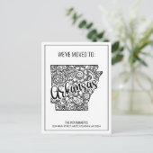 引っ越しましたフローラマンダラアーカンソー州ニューホーム 案内ポストカード (スタンド正面)