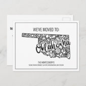 引っ越しましたフローラマンダラオクラホマ州 案内ポストカード (正面/裏面)