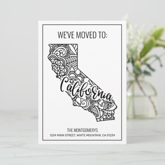 引っ越しましたフローラマンダラカリフォルニア州ホーム 案内状 (スタンド正面)