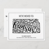 引っ越しましたフローラマンダラカンザス州 案内ポストカード (正面/裏面)
