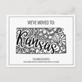 引っ越しましたフローラマンダラカンザス州 案内ポストカード (正面)