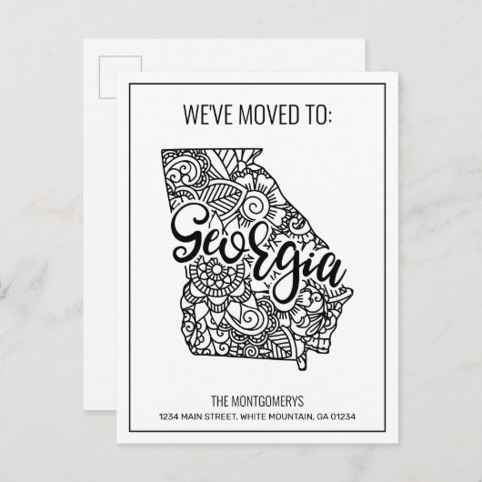 引っ越しましたフローラマンダラグルジア州 案内ポストカード (正面/裏面)