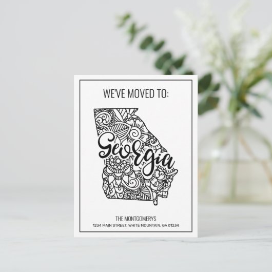 引っ越しましたフローラマンダラグルジア州 案内ポストカード (スタンド正面)