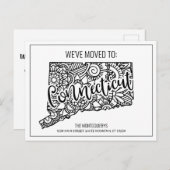 引っ越しましたフローラマンダラコネチカット州 案内ポストカード (正面/裏面)