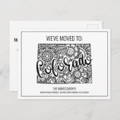 引っ越しましたフローラマンダラコロラド州 案内ポストカード (正面/裏面)