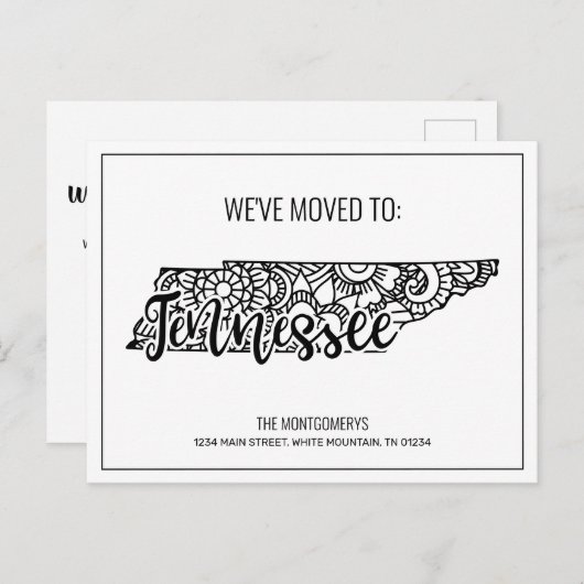 引っ越しましたフローラマンダラテネシー州 案内ポストカード (正面/裏面)