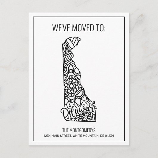 引っ越しましたフローラマンダラデレア州 案内ポストカード (正面)