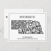 引っ越しましたフローラマンダラネブラスカ州 案内ポストカード (正面/裏面)