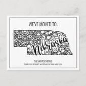 引っ越しましたフローラマンダラネブラスカ州 案内ポストカード (正面)