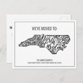 引っ越しましたフローラマンダラノースカロライナ州 案内ポストカード (正面/裏面)