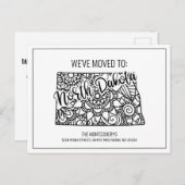 引っ越しましたフローラマンダラノースダコタ州 案内ポストカード (正面/裏面)