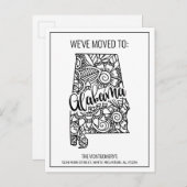 引っ越しましたフローラマンダラバマ州ニューホーム 案内ポストカード (正面/裏面)