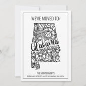 引っ越しましたフローラマンダラバマ州ニューホーム 案内状 (正面)