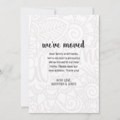 引っ越しましたフローラマンダラバマ州ニューホーム 案内状 (裏面)