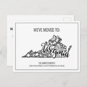 引っ越しましたフローラマンダラバージニア州 案内ポストカード (正面/裏面)
