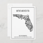 引っ越しましたフローラマンダラフロリダ州 案内ポストカード (正面/裏面)