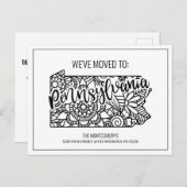 引っ越しましたフローラマンダラペンシルバニア州 案内ポストカード (正面/裏面)