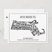 引っ越しましたフローラマンダラマサチューセッツ州 案内ポストカード (正面/裏面)