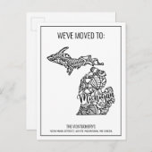 引っ越しましたフローラマンダラミシガン州 案内ポストカード (正面/裏面)